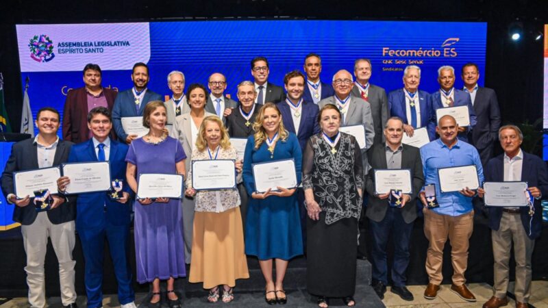 Assembleia Legislativa e Sistema Fecomércio-ES – Sesc e Senac entregam homenagens a 18 empresários que ajudam a impulsionar a economia capixaba
