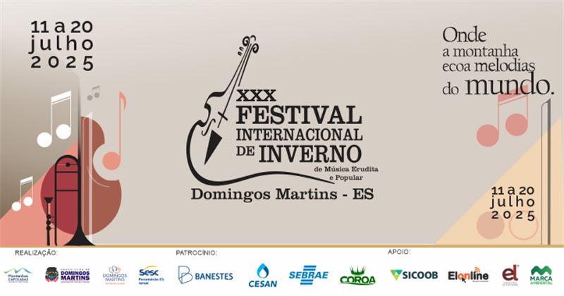 Domingos Martins recebe a 30ª edição do Festival Internacional de Inverno de Música Erudita e Popular