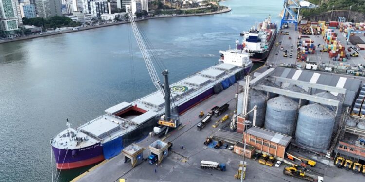 Vila Velha recebe primeiro navio Panamax com 33 mil toneladas de fertilizantes