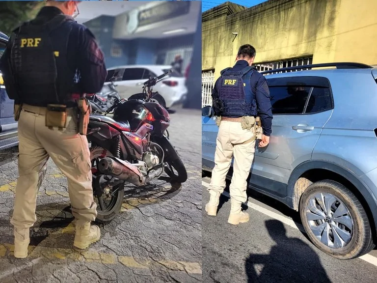 PRF recupera dois veículos com restrições criminais na BR-101, em Serra