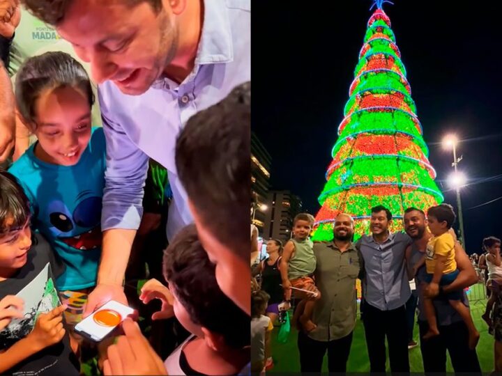 Vila Velha entra no clima: árvore gigante da Praia da Costa ganha iluminação especial e interação com crianças