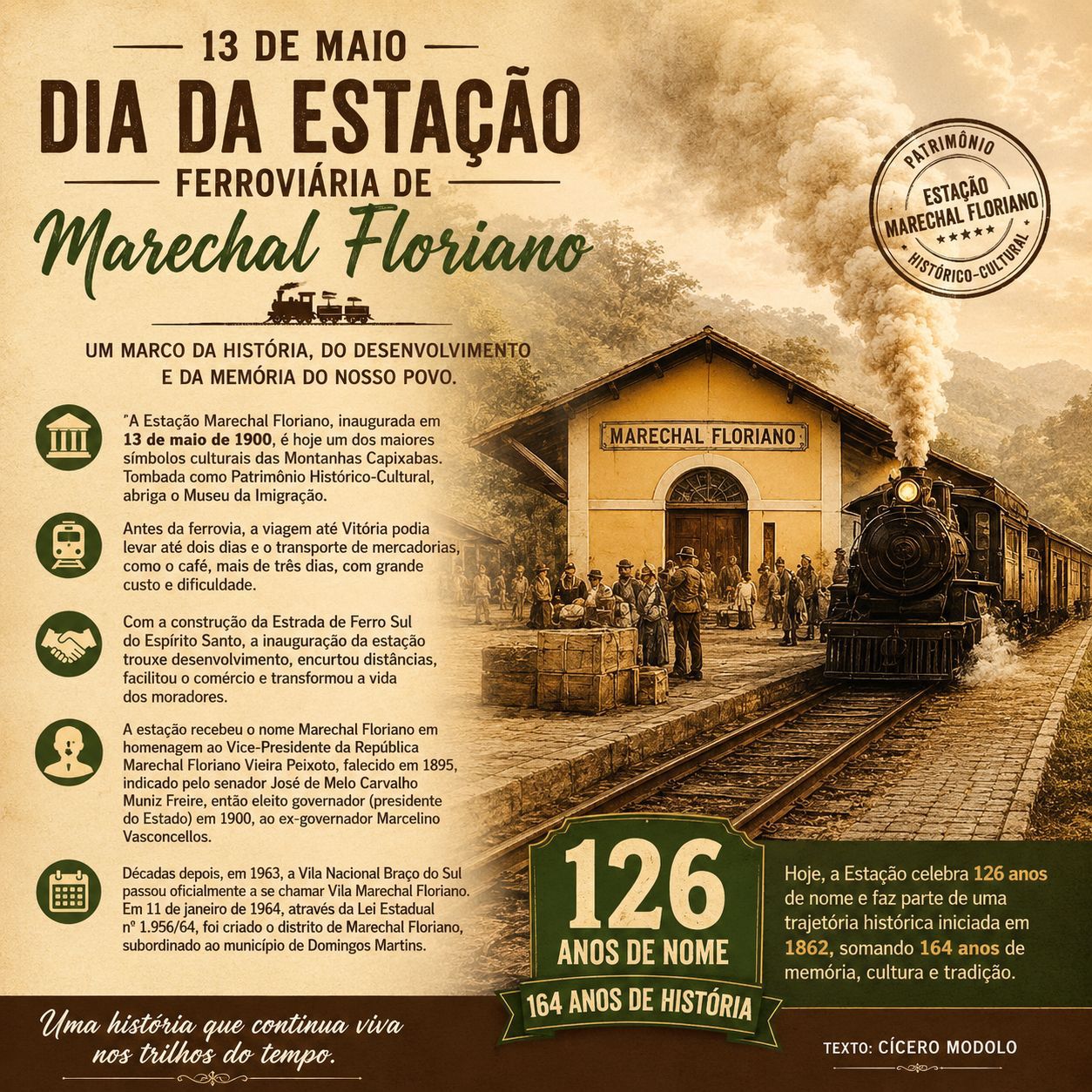 13 de Maio – Dia da Estação Ferroviária de Marechal Floriano